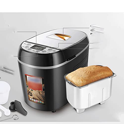 AMAYYAmbj Bread Maker Automatic Bread Machine Programmable Bread Maker 15-Hour Pre-Set Timer Control Panel With LCD Display