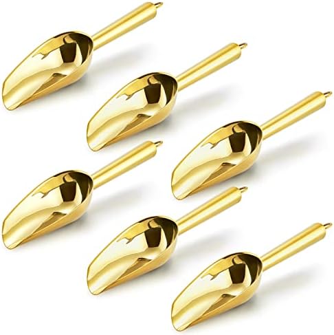 Mini Scoop, E-far 3 Ounce Stainless Steel Kitchen Utility Scoops, Ideal For Candy/Ice Cube/Flour/Sugar/Coffee Bean/Protein Powder, Food Grade & Anti Rust, Easy Clean & Dishwasher Safe (4 Pack)