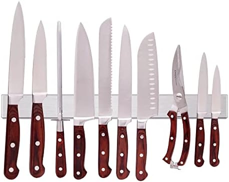 Magnetic Knife Holder For Wall - 16 Inch Powerful Stainless Steel Kitchen Knife Magnetic Strip - Use As Magnetic Knife Holder, Knife Organizer, Knife Rack, Knife Bar And Tool Holder By Greatful Home
