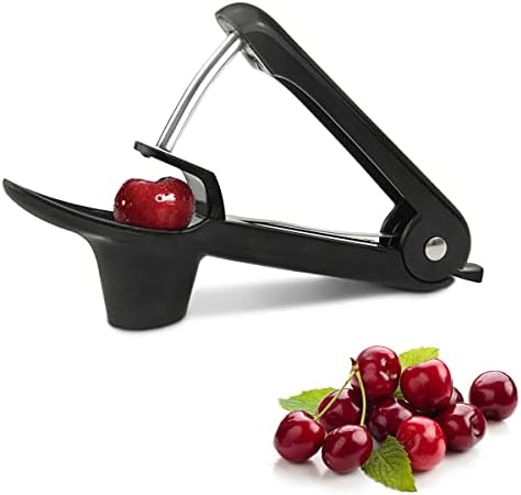 Cherry Pitter Tool, Cherry Pit Remover Tool, Cherry Picker, Fruit Core Remover Design For Make Delicious Cherries Dishes And Cocktail Cherries (Black)