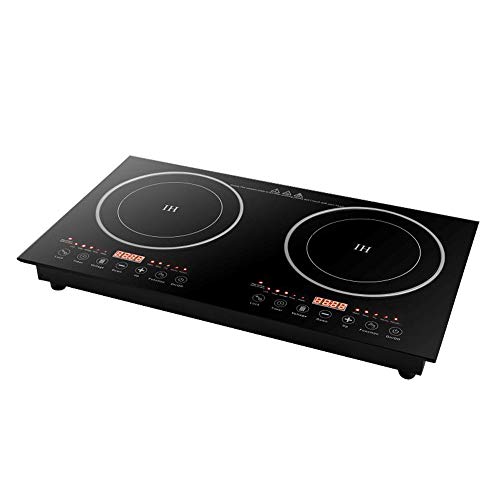 2400W Portable Double Dual Induction Cooktop 2 Burner,Top Burner Digital Magnetic Double Hot Plate Countertop Burner Cooker For Home&Commerical Use