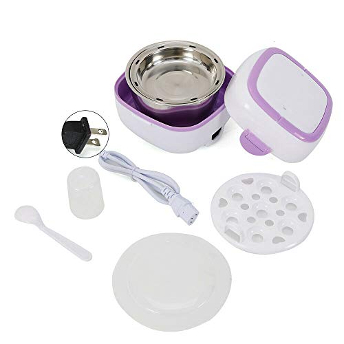 110V Portable 1L Mini Electric Lunch Box For Cooking Rice, Steaming Eggs, Vegetables, Meat And More,Removable Stainless Steel Rice Cooker For Car, Truck, Home And Work