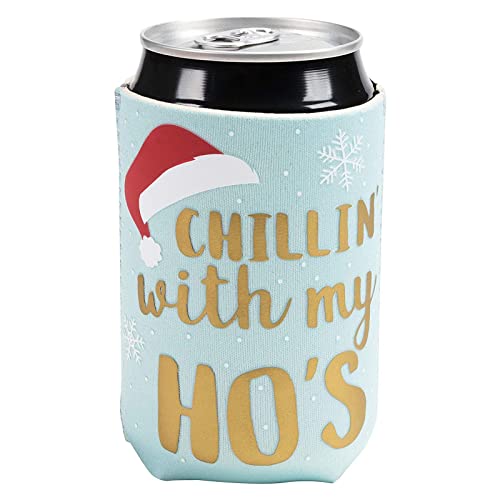 12 Oz Christmas Neoprene Can Cooler Sleeves For Soda, Beer, Beverages (12 Pack)