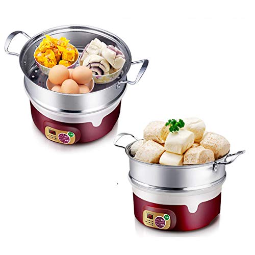 HYDZQ 304 Stainless Steel Slow Cooker Food Steamer Pot Food Warmer Electric Steamer Food Warmer