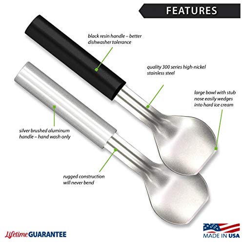 Ada Cutlery Ice Cream Scoop-Black Resin Handle Made In The USA, 9-1/4 Inches