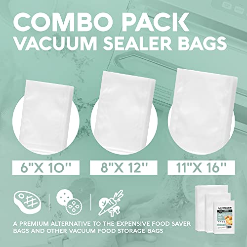 - Vacuum Sealer Bags, Vac Seal Bags For Food Storage, Freezing, And Sous Vide Cooking, Non-BPA Freezer Vacuum Sealer Bags, Pint, Quart, And Gallon Sizes Combo Pack, 150 Bags