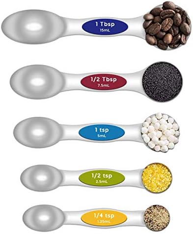 Kitchen Stainless Steel Baking Measuring Spoon &Cups Set For Dry Or Liquid (5 Pcs, Mixed Color)