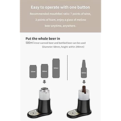SOYEN Portable Beer Dispenser - Ultra-Sonic Beer Bubbler Foamer Maker &Beer Pump Vibration Foamer Keep Beer Taste Longer,per Feste, Bar& Riunioni Di Famiglia