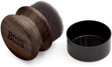 John Boos APPLICRND-W Butcher Block Oil & Cream Applicator, 2.5x2.5x2.5, Walnut Wood