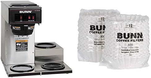 BUNN® VP17-3, 12-Cup Low Profile Pourover Commercial Coffee Maker, 3 Lower Warmers, 13300.0003