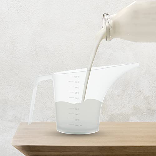 Tofu Funnel Pitcher For Soap Making, Large Capacity Easy Pour Container With Long Spout, Soap Making Supplies, Bakeware Mold, Candle, Microwave Safe, 4 Cups, 32 Ounces, 1000 Ml - Set Of 4