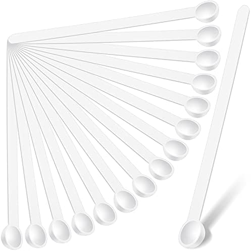 1/32 Teaspoon Micro Scoops 150 Milligram Mini Measuring Spoons Tiny Little Plastic Scoop For Measuring Cosmetics, Medicines, Powders, Glitter And Seasoning (White,16 Pieces)