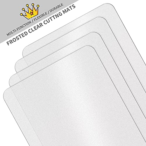 15 Pack Plastic Cutting Board Mats, Frosted Clear Flexible Kitchen Cutting Board, Plastic Placemats Table Mats, 17 X 11 Inches