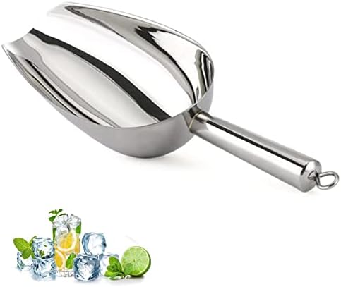 Ice Scoop For Freezer,Stainless Steel Ice Scoop For Ice Machine,Small Metal Ice Scoop For Ice Maker Kitchen Bar Party Wedding,Heavy Duty,Dishwasher Safe,8 OZ Utility Metal Scoop