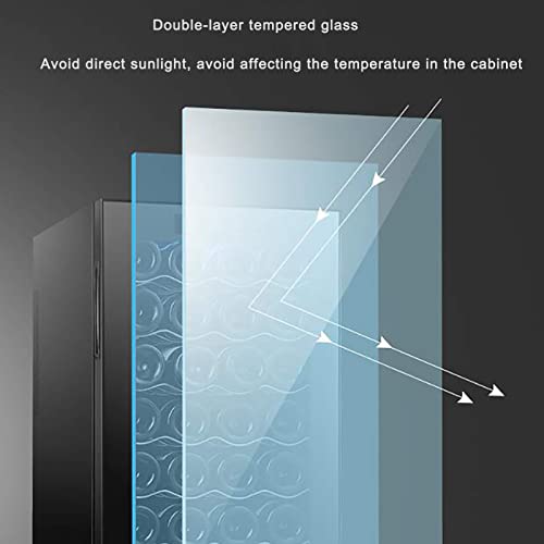ATAAY 28 Bottle Compressor Wine Cooler Refrigerator Freestanding Quiet Operation Wine Fridges Cellar Digital Touch Display Anti Light Finish Auto-Defrost Double-Layer Glass Door