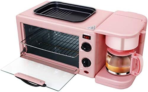 Family Multi-Function Electric Oven, Three-in-One Smart Oven Coffee Machine With Omelet, Air Fryer With Baking Tray, Mini Toaster, Coffee Machine, Small Appliances,Pink