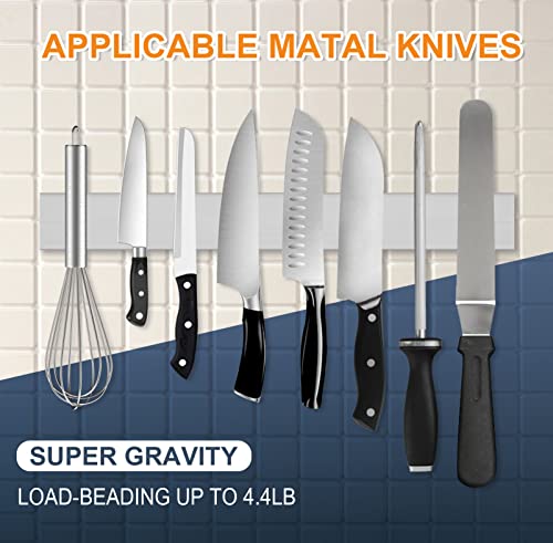 16 Inch Magnetic Knife Holder For Wall, Stainless Steel Knife Magnetic Strip Block Bar Rack Use As Kitchen Knife Holder, Knife Strip, Magnetic Tool Organizer, Art Supply Organizer & Home Organizer