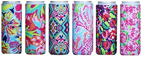 Axendale Tall Can Sleeve For Slim Can And Tall Beer Cans - Set Of 6 12oz Skinny Insulated Cooler Sleeves To Keep Drinks Cold - Compatible With Truly, Michelob Ultra, Seltzers, Redbull (Color Glitter)