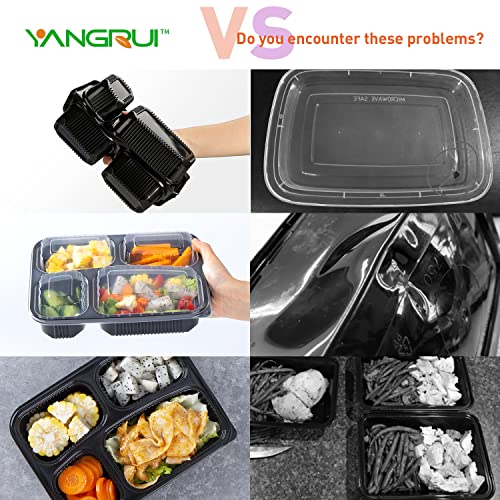 To Go Containers, 40 Pack (40 Trays + 40 Lids) 34oz BPA Free Reusable Bento Box Shrink Wrap Machine Washable Meal Prep Container