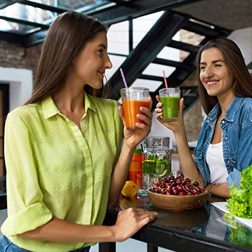 50 Pieces Reusable Drinking Straw Thick Plastic Straws With Cleaning Brush Straw Cleaner (11 Inch, Multi Color 2)