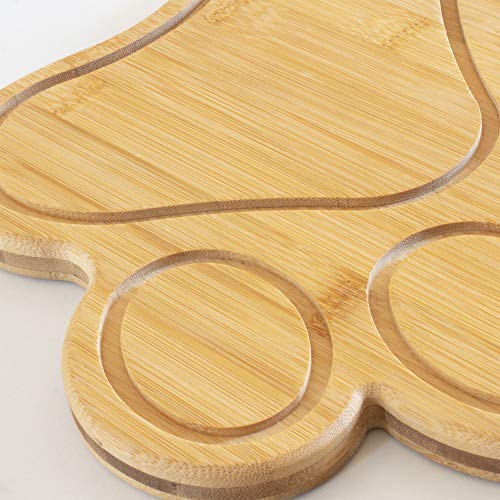 Paw Shaped Bamboo Serving And Cutting Board, 11" X 10", Natural