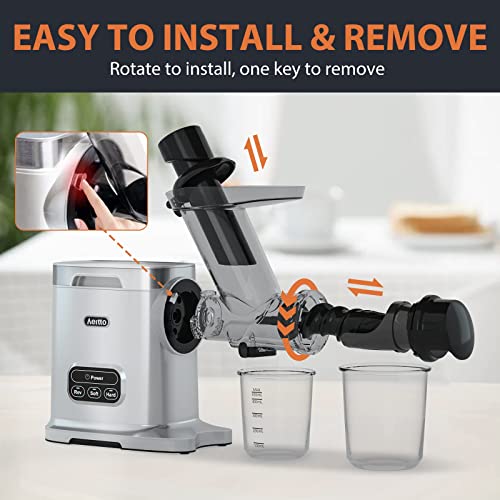 Cold Press Juicer, Slow Juicer, Juicer Machines With 3 Inch Wide Chute, 2-Speed Modes & Reverse Function, Masticating Juicer With Brush Easy To Clean For Fruit And Vegetable (Sliver)