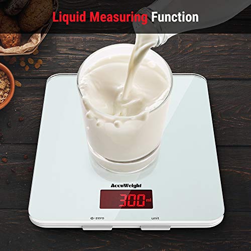201 Digital Multifunction Meat Food Scale With LCD Display For Baking Kitchen Cooking, 11lb Capacity By 0.1oz, Tempered Glass