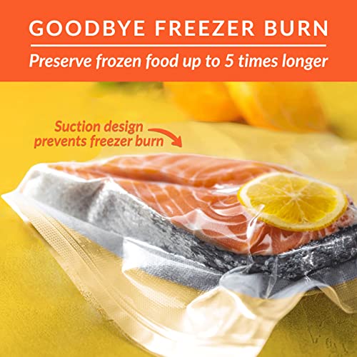 Nutri-Lock Vacuum Sealer Bags - Set Of 2 11x50 & 8x50 Inch BPA-Free Rolls - Vac Seal For Sous Vide & Meal Prep - Commercial Grade Bag