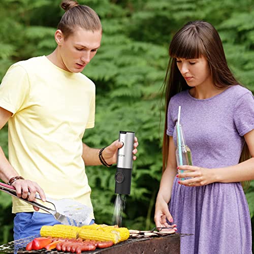 Electric Salt And Pepper Grinder, Lecone Set Of 2 Automatic USB Rechargeable With LED Light Charging Base Adjustable Easy To Refill For Spice Restaurant Kitchen BBQ