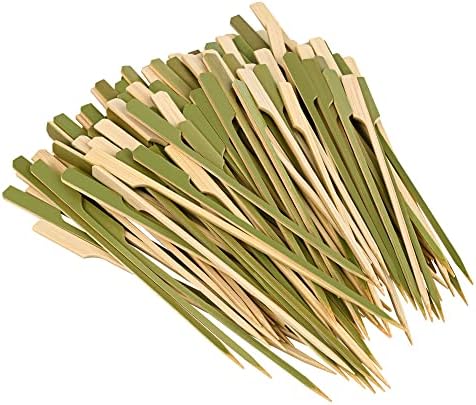 6 Inch(200 Pack) Bamboo Wooden Paddle Picks Skewers For Cocktail,Appetizers,Fruit Kabobs,Sandwich,Barbeque Snacks…