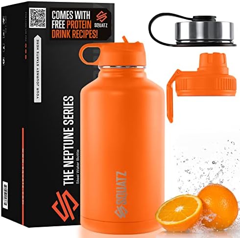 74 Oz Neptune Series Steel Water Bottle, Stainless Double Wall Vacuum Insulated Jug With Handle Strap, Large Capacity Leak Proof Wide Mouth Thermos For Gym, Travel, Hiking, And Camping