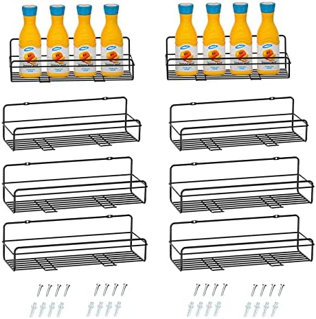 WEJIPP Spice Rack Holders Organizer For Wall Mount,Hanging Spice Shelf Storage Racks Seasoning Organizer Extra Storage For Kitchen Pantry Cabinet Cupboard Door Mount,4 Packs
