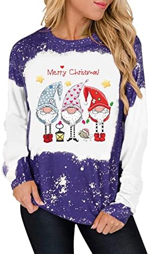 Pullover Sweatshirts For Women Fall Fashion Sweatshirts Long Sleeve Christmas Print Plus Size Pullover Top Fall Clothes