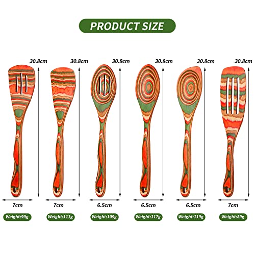 Wooden Spoons For Cooking, WOSPONFAN Kitchen Utensils Set, Pakkawood Kitchen Cooking Utensils Set, Apartment Essentials Wood Serving Spatula Spoon, Salad Tongs, Home & Kitchen Gift For Women