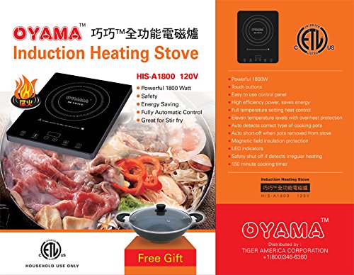 1800 Watt Easy Clean - Premier Glass Top Induction Counter Top Burner With Touch Sensitive Controls And Free Steel Wok Included
