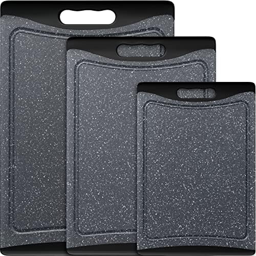 Xtra Large Cutting Boards, Plastic Cutting Boards For Kitchen (Set Of 3), Dark Grey