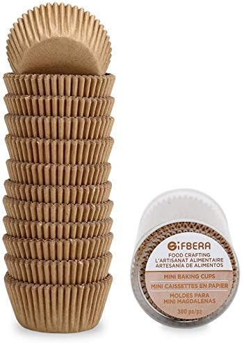 Fbera Natural Odorless Cupcake Liners Standard Greaseproof Paper Muffin Baking Cups 200-Count, Natural Color