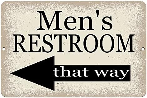Mens Bathroom Sign 8x12 Metal Sign Home Decor Arrow To The Left Wedding Decor Restaurant Sign Pool Sign