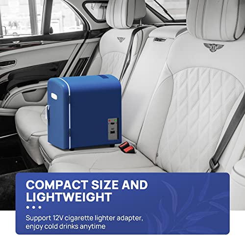 GENERIC Mini Fridge 4 Liter AC/DC Energy Saving Cooler And Warmer Refrigerator, Portable Personal Fridge For Office, Car, Bedroom, 100% Freon-Free Great For Skincare, Fruit, Food, Medicine(Blue) - F…