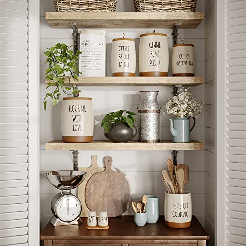 Ceramic Farmhouse Kitchen Utensil Holder For Countertop, Decorative Kitchen Utensil Holder, Large Kitchen Utensil Holder For Kitchen Counter, Utensil Crock Spatula Holder, 6.5" Cream