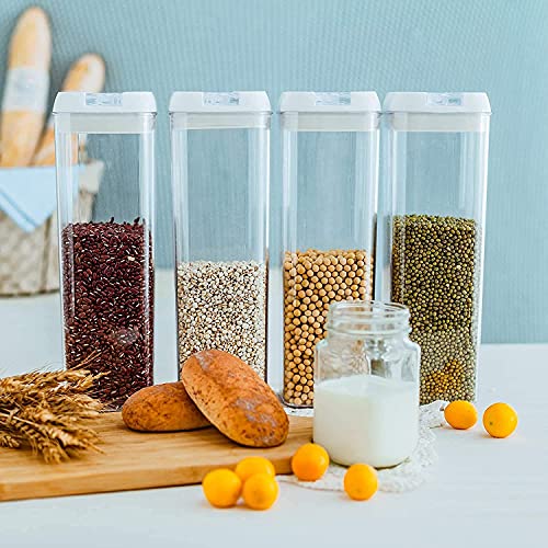 Umyton Airtight Food Storage Containers - 4Pcs - Pantry Organization And Storage- BPA-Free - Cereal Containers Storage Set - For Cereal, Corn Flakes, Pasta, Spaghetti, Sugar & Flour