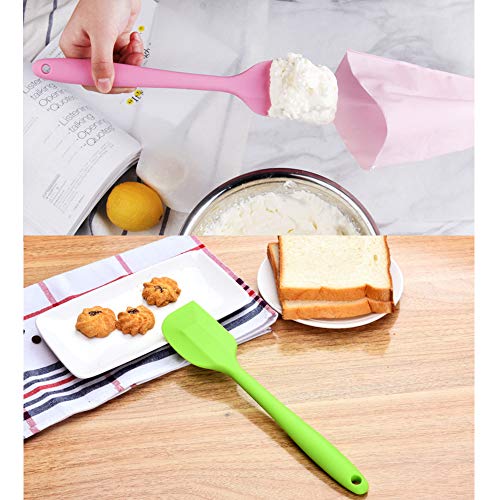 Silicone Spatulas Set Of 4 - Heat Resistant Non-Stick Flexible Rubber With Solid Stainless Steel Core Kitchen Essential Gadget Premium Scraper Spoon Set - Seamless, Dishwasher Safe, 2 Size