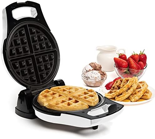Belgian Waffle Maker, Electric Waffle Machine, Flips & Non-Stick Grids,Temperature Control, Round Waffle (Red)