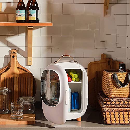 TONPOP Portable Fridge Mini Fridge, 8 Litres Cooler Warmer And Compact Refrigerator, With AC/Power, Portable Makeup Skincare & Cosmetics Fridge, Great For Bedroom, Office, Car, Dorm