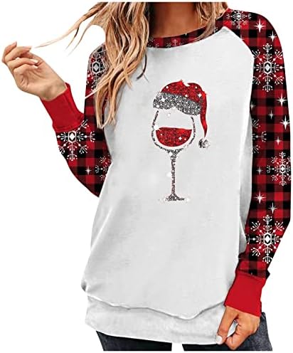 Crewneck Sweatshirts For Women Fall Plus Size Christmas Print Long Sleeve Sweatshirts Loose Tops Pullover Top Fall