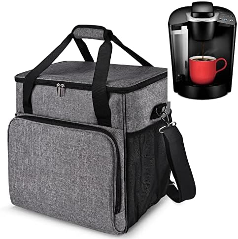 Coffee Maker Storage Bag,Waterproof Travel Carrying Organizer Case,Suitable For Kering Coffee Machines And Other Accessories,Dustproof Tote Bag With Shoulder Strap Black