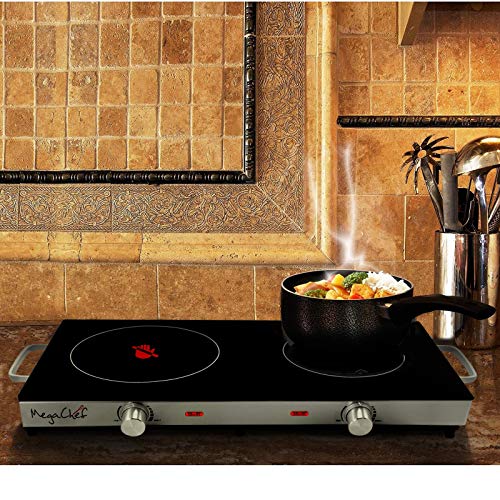 Ceramic Infrared Double Cooktop, 25 Inch, Black