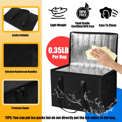2-Pack Insulated Food Delivery Bag 30L X-Large Insulated Reusable Grocery Bags Insulated Pizza Delivery Bags Warm & Cooler Bags For Food & Grocery Delivery Bag Hold For 1.5H(16W X 11.4H X 9.4D)