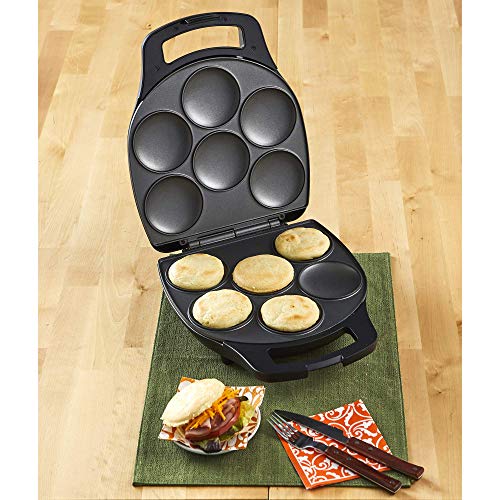 MUSA USA, Matte Black GAU-80346 6 Slot Electric Nonstick Arepa Maker (1200 W)