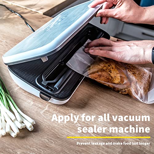 Happy Seal Vacuum Sealer Bags 8x20 Rolls 2 Pack For Food Saver, Seal A Meal, BPA Free, Commercial Grade, Great For Vac Storage, Meal Prep Or Sous Vide